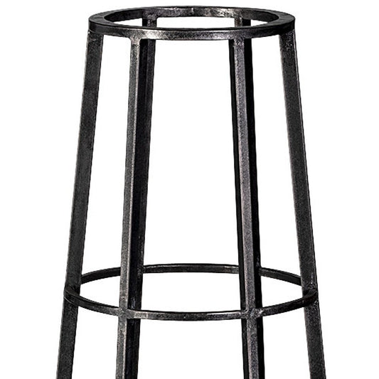40" Black Distressed Geometric Metal Lantern Candle Holder
