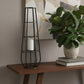 40" Black Distressed Geometric Metal Lantern Candle Holder