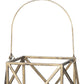 36" Gold Distressed Geometric Metal Tabletop Lantern Candle Holder