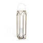 36" Gold Distressed Geometric Metal Tabletop Lantern Candle Holder