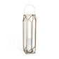 36" Gold Distressed Geometric Metal Tabletop Lantern Candle Holder
