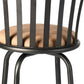 Set of Two Khaki and Black Suede Faux Leather and Iron Low Back Adjustable Height Swivel Bar Chairs