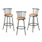 Set of Three Khaki and Black Suede Faux Leather and Iron Low Back Adjustable Height Swivel Bar Chairs