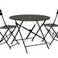 Three Piece Black Round Metal Dining Set with Two Chairs
