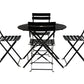 Five Piece Black Round Metal Dining Set with Four Chairs