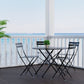 Five Piece Black Round Metal Dining Set with Four Chairs