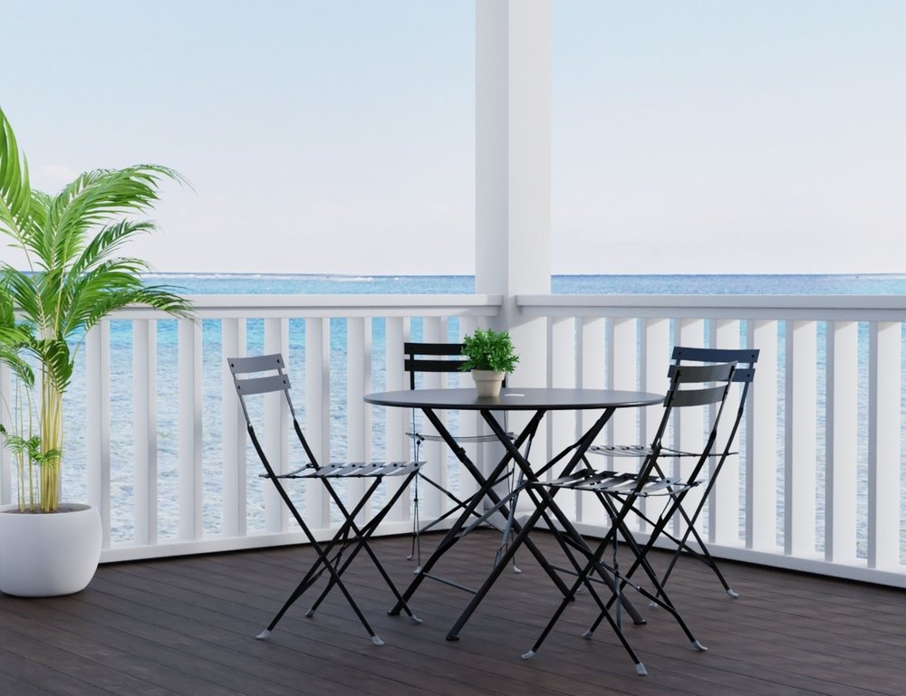 Five Piece Black Round Metal Dining Set with Four Chairs