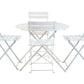 Five Piece White Round Metal Dining Set with Four Chairs