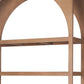 47" Brown Arched Solid Wood Five Tier Bookcase