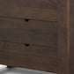 36" Dark Brown Solid Wood Accent Cabinet With Three Drawers