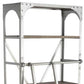 32" Light Brown And Nickel Metal and Solid Wood Five Tier Library Bookcase with Two Drawers
