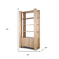 42" Natural Solid Wood Four Tier Bookcase with Two Doors