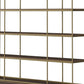 82" Antiqued Brass And Brown Distressed Metal and Solid Wood Four Tier Bookcase with Four Doors