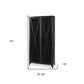 38" Black Glass and Metal Display Cabinet With Two Doors