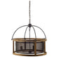 Black Caged Three Light Metal Dimmable Chandelier