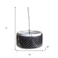 Charcoal Black And White Drum Metal Dimmable Chandelier With Black Shades