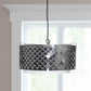Charcoal Black And White Drum Metal Dimmable Chandelier With Black Shades