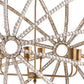 White And Gold Empire Six Light Metal and Beads Dimmable Chandelier