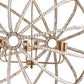 White And Gold Empire Six Light Metal and Beads Dimmable Chandelier