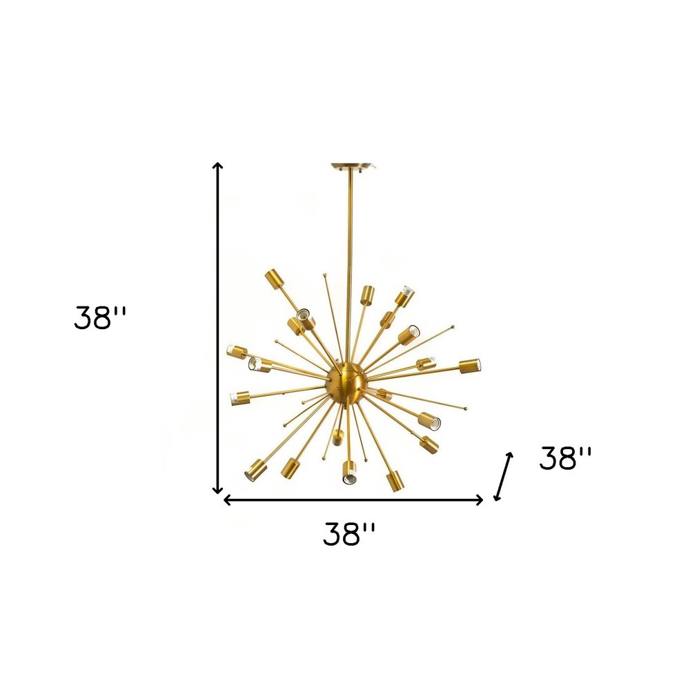 Gold Multi Light Metal Dimmable Chandelier