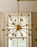 Gold Multi Light Metal Dimmable Chandelier