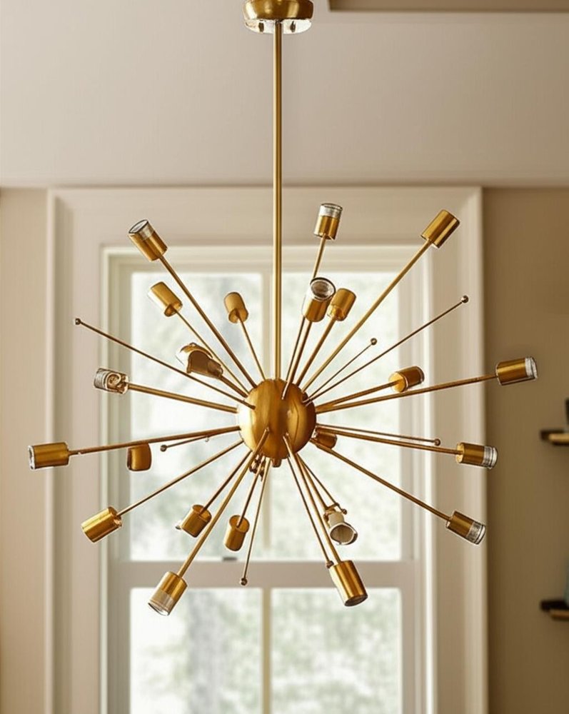 Gold Multi Light Metal Dimmable Chandelier