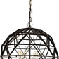 Black Caged Four Light Metal Dimmable Chandelier