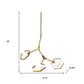 Brass Unique Statement Three Light Metal and Glass Dimmable Chandelier With White Shades