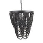 Black Empire Three Light Metal and Beads Dimmable Chandelier
