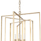 Antiqued Gold Geometric Four Light Metal Dimmable Chandelier