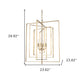 Antiqued Gold Geometric Four Light Metal Dimmable Chandelier