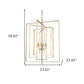 Antiqued Gold Geometric Four Light Metal Dimmable Chandelier