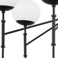 Black Sputnik Six Light Metal and Frosted Glass Dimmable Chandelier