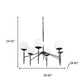 Black Sputnik Six Light Metal and Frosted Glass Dimmable Chandelier