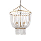 Gold And White Empire Three Light Metal and Beads Dimmable Chandelier