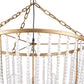 Gold And White Empire Three Light Metal and Beads Dimmable Chandelier