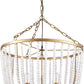 Gold And White Empire Three Light Metal and Beads Dimmable Chandelier