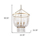 Gold And White Empire Three Light Metal and Beads Dimmable Chandelier