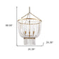 Gold And White Empire Three Light Metal and Beads Dimmable Chandelier