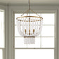 Gold And White Empire Three Light Metal and Beads Dimmable Chandelier