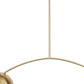 Brass Two Light Metal Dimmable Chandelier With White Shades