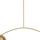 Brass Two Light Metal Dimmable Chandelier With White Shades