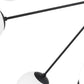Black Eleven Light Frosted Metal and Glass Dimmable Chandelier With White Shades