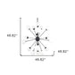 Black Eleven Light Frosted Metal and Glass Dimmable Chandelier With White Shades