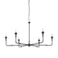 Black Candle Style Six Light Metal Dimmable Chandelier