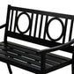 45" Black Metal Geometric Back Garden Patio Bench