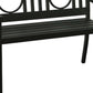 45" Black Metal Geometric Back Garden Patio Bench