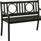 45" Black Metal Geometric Back Garden Patio Bench