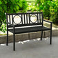 45" Black Metal Geometric Back Garden Patio Bench