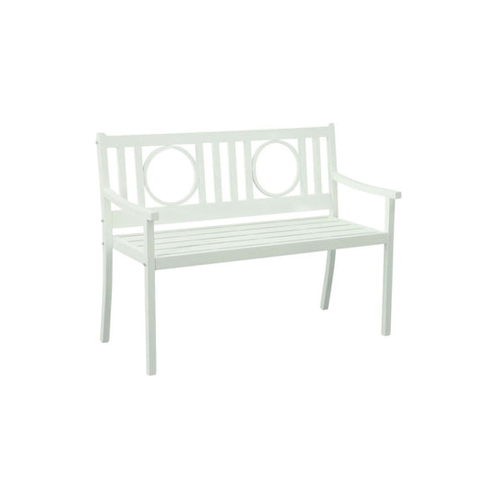 45" White Metal Garden Patio Bench